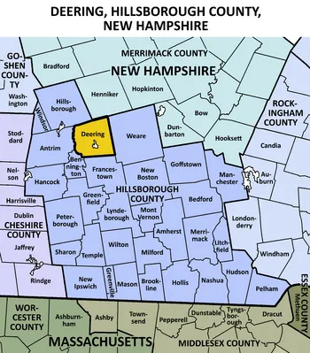 Map of Hillsboro County New Hampshire